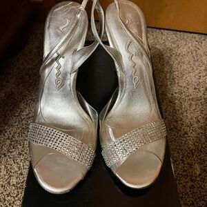 Nina Women's Shimmering Silver Heels